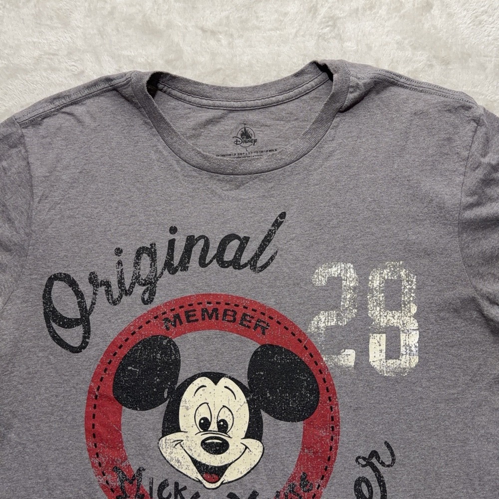 Disney Store Mickey Mouse Club Shirt Mens L Gray Mouseketeer Retro Graphic Tee - Picture 2 of 12